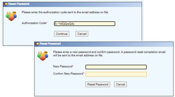 Using Forgot Password - Authorization Code.